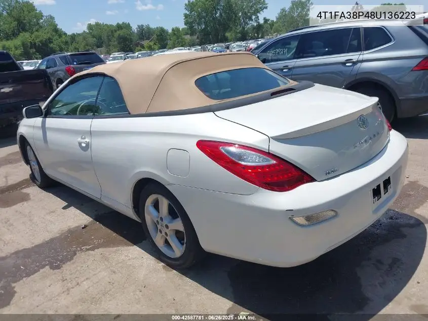 2008 Toyota Camry Solara Sle VIN: 4T1FA38P48U136223 Lot: 42587781