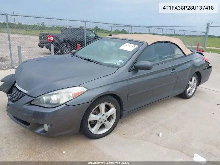 2008 Toyota Camry Solara Sle VIN: 4T1FA38P28U137418 Lot: 42592782