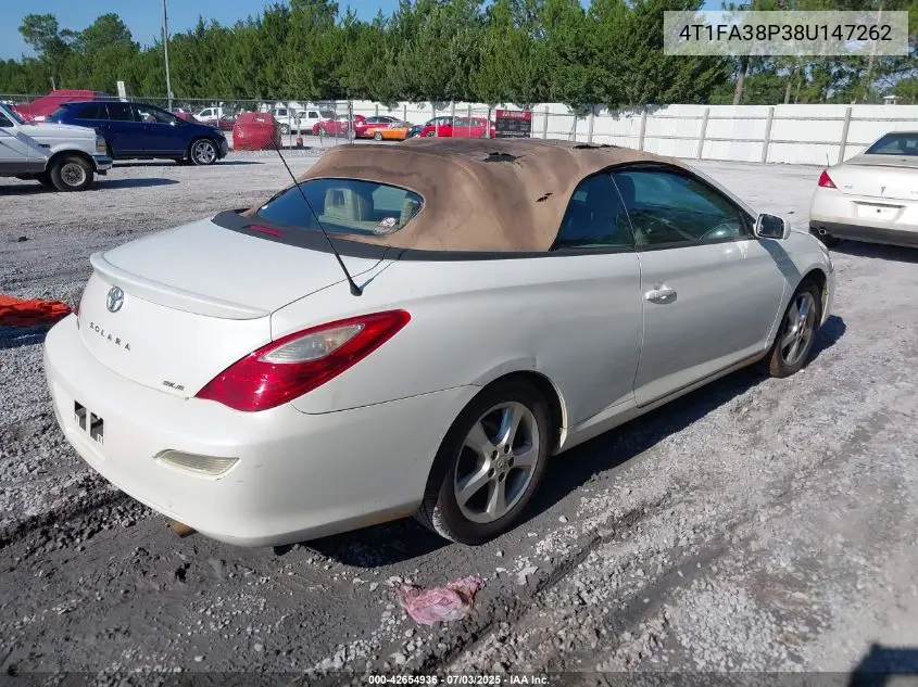 2008 Toyota Camry Solara Sle VIN: 4T1FA38P38U147262 Lot: 42654936