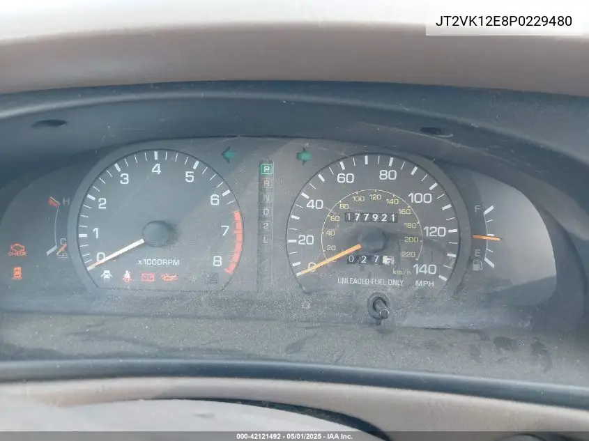 1993 Toyota Camry Le VIN: JT2VK12E8P0229480 Lot: 42121492