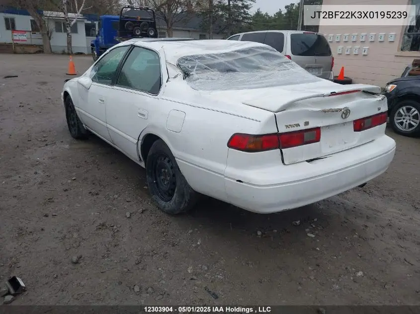 1999 Toyota Camry Le/Xle VIN: JT2BF22K3X0195239 Lot: 12303904