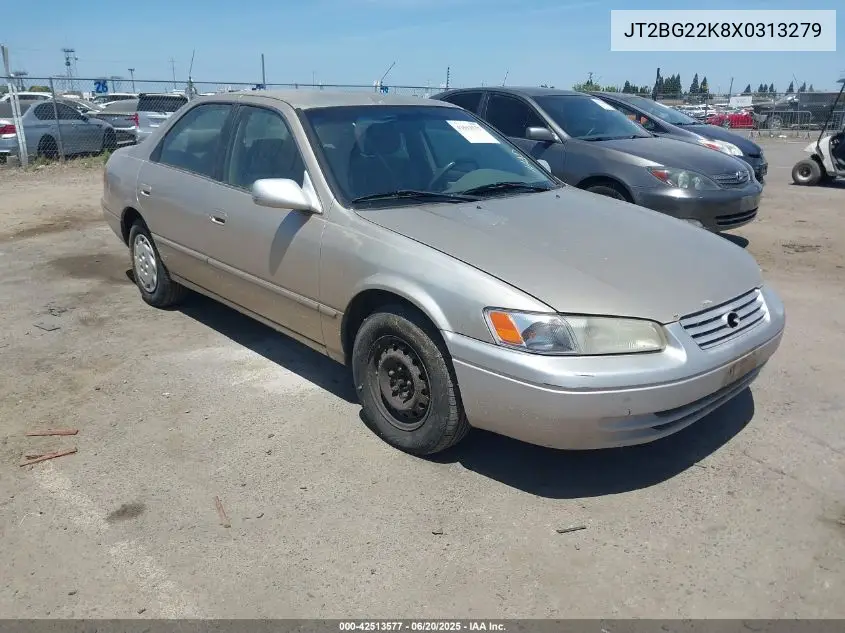 1999 Toyota Camry Le VIN: JT2BG22K8X0313279 Lot: 42513577