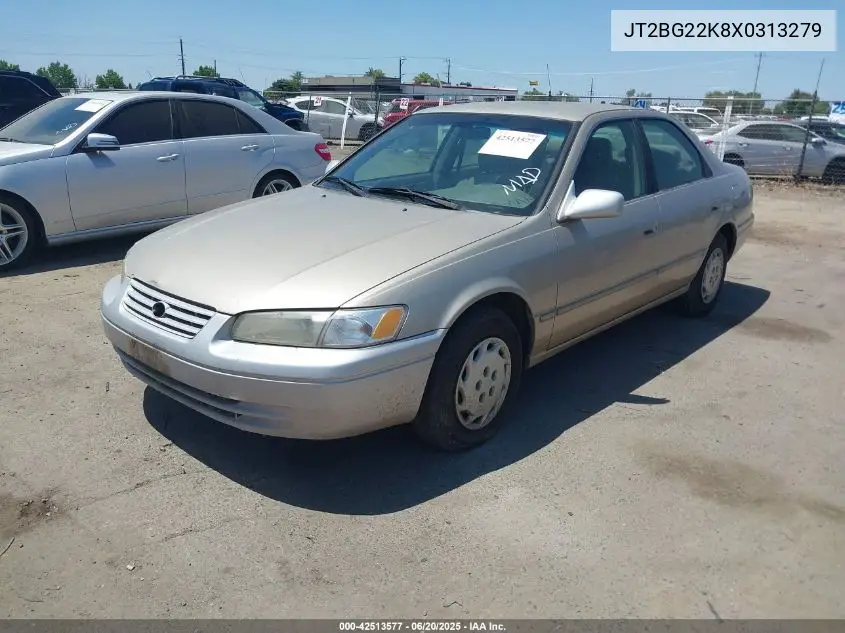 1999 Toyota Camry Le VIN: JT2BG22K8X0313279 Lot: 42513577