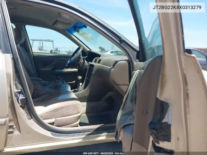 1999 Toyota Camry Le VIN: JT2BG22K8X0313279 Lot: 42513577