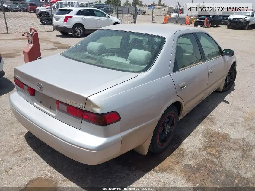 1999 Toyota Camry Le VIN: 4T1BG22K7XU568937 Lot: 42521118