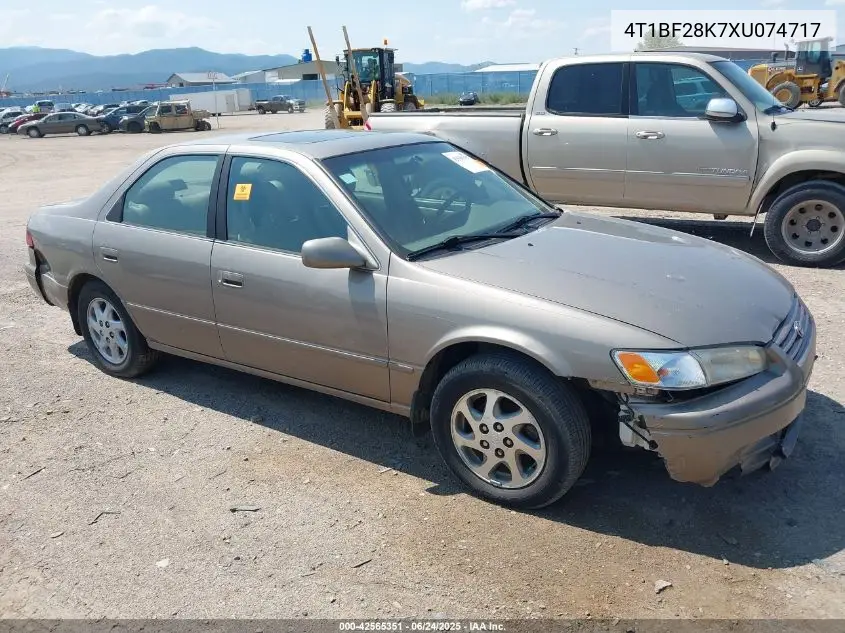 1999 Toyota Camry Xle V6 VIN: 4T1BF28K7XU074717 Lot: 42565351