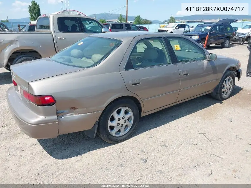 1999 Toyota Camry Xle V6 VIN: 4T1BF28K7XU074717 Lot: 42565351