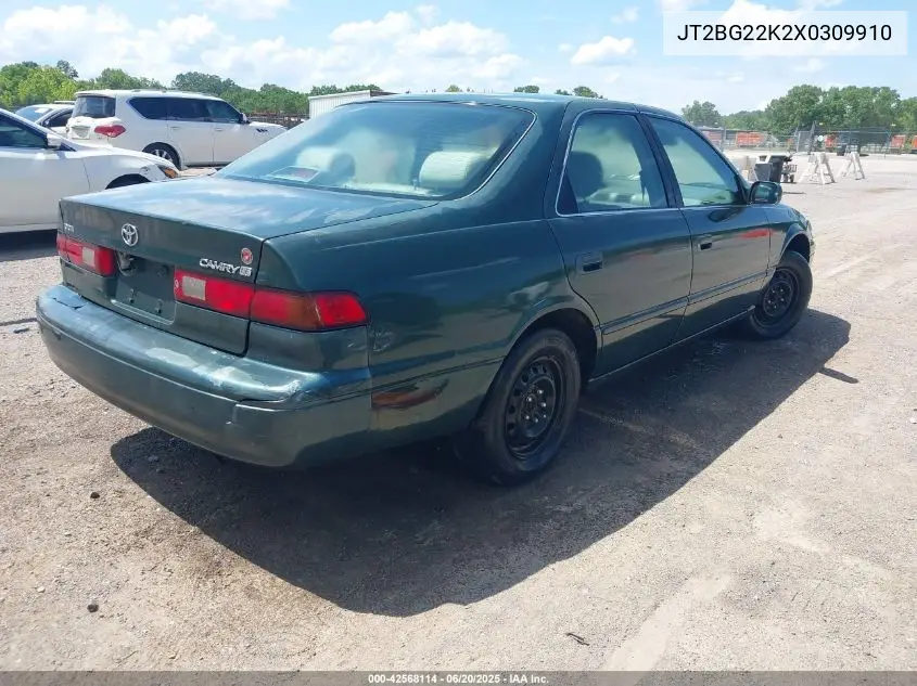 1999 Toyota Camry Le VIN: JT2BG22K2X0309910 Lot: 42568114