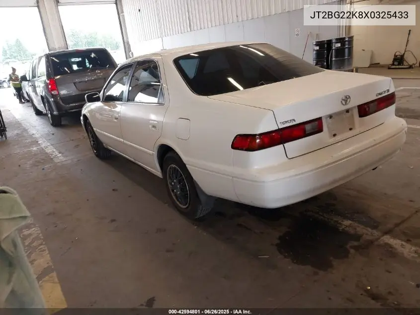 1999 Toyota Camry Le VIN: JT2BG22K8X0325433 Lot: 42594801