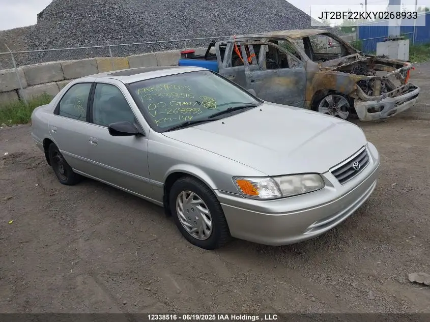 2000 Toyota Camry Xle V6 VIN: JT2BF22KXY0268933 Lot: 12338516