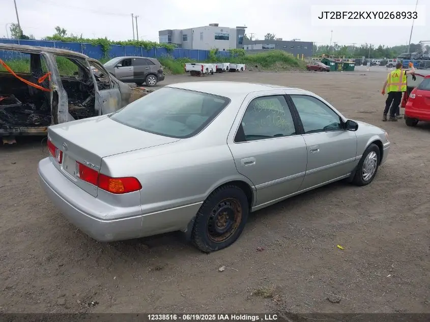 2000 Toyota Camry Xle V6 VIN: JT2BF22KXY0268933 Lot: 12338516