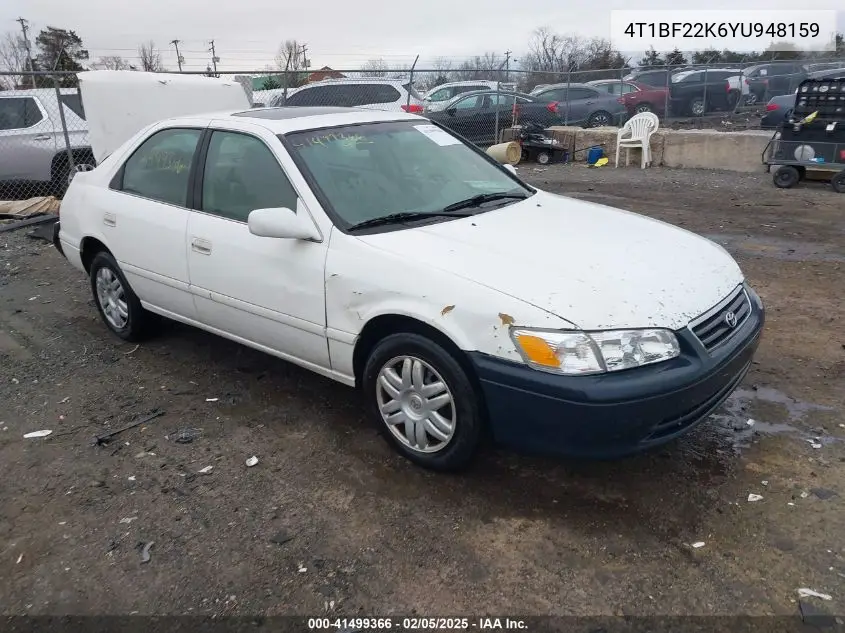 2000 Toyota Camry Le V6 VIN: 4T1BF22K6YU948159 Lot: 41499366