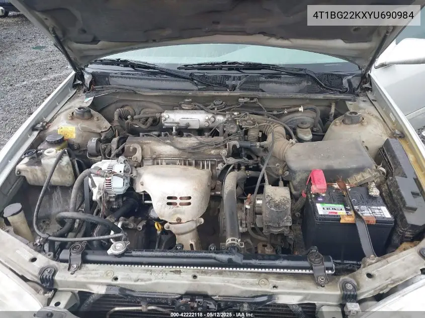 2000 Toyota Camry Ce VIN: 4T1BG22KXYU690984 Lot: 42222118