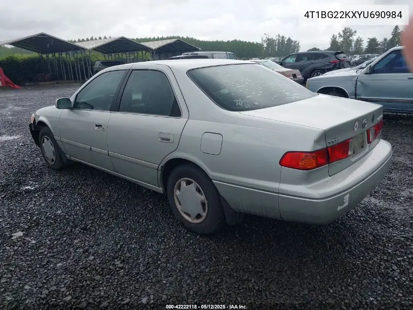 2000 Toyota Camry Ce VIN: 4T1BG22KXYU690984 Lot: 42222118