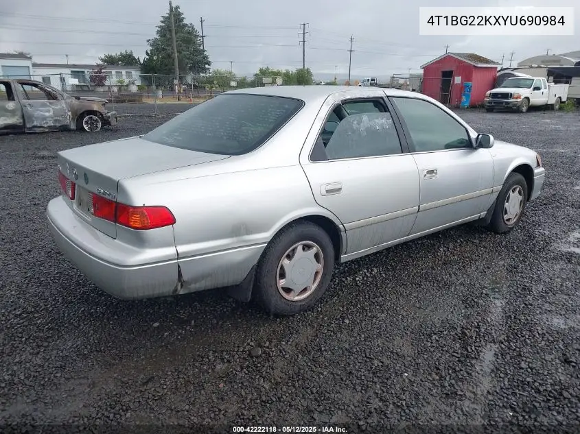 2000 Toyota Camry Ce VIN: 4T1BG22KXYU690984 Lot: 42222118