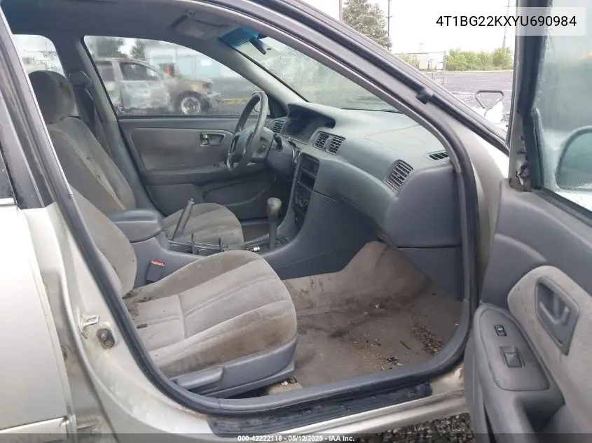 2000 Toyota Camry Ce VIN: 4T1BG22KXYU690984 Lot: 42222118