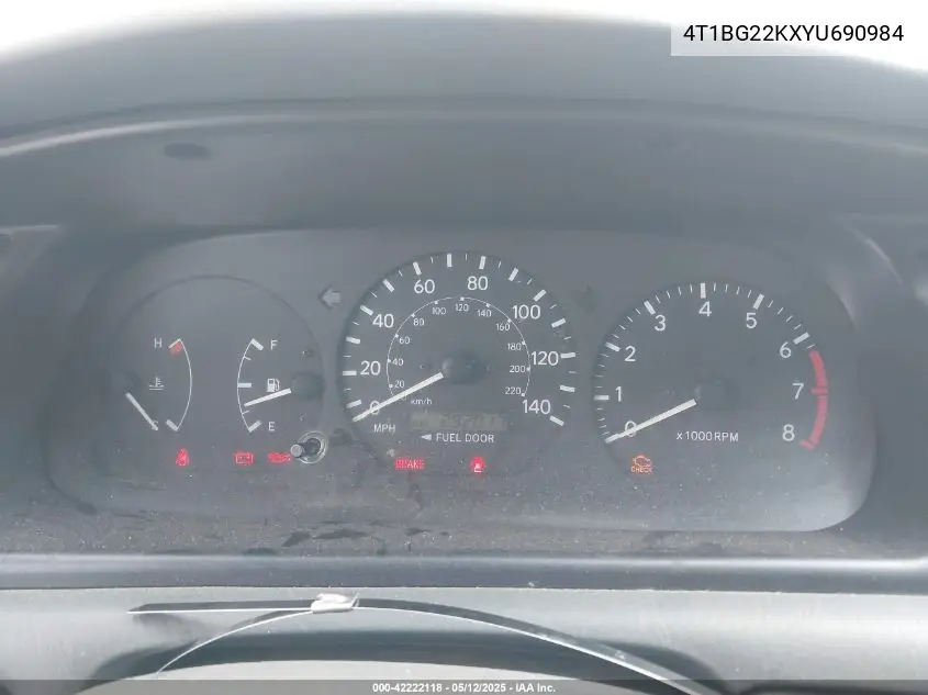 2000 Toyota Camry Ce VIN: 4T1BG22KXYU690984 Lot: 42222118