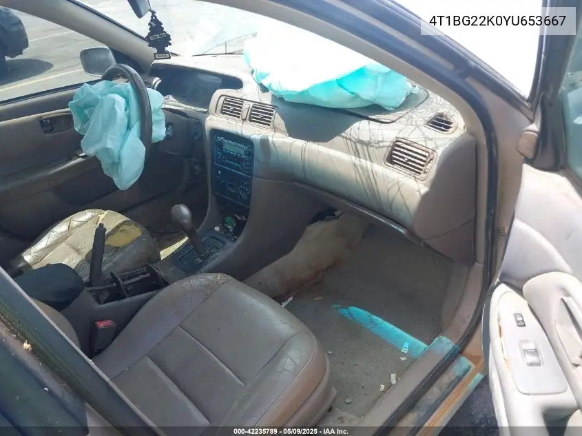 2000 Toyota Camry Le VIN: 4T1BG22K0YU653667 Lot: 42235789
