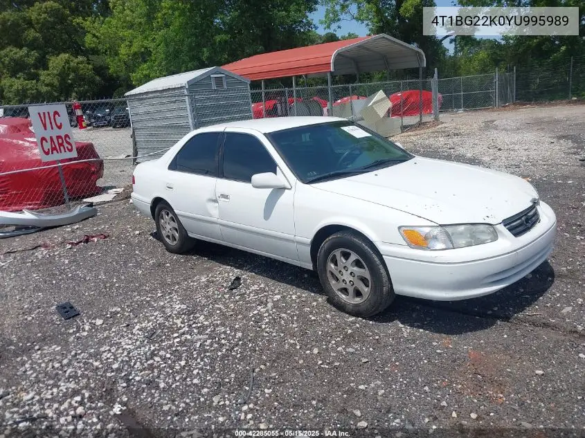2000 Toyota Camry Le VIN: 4T1BG22K0YU995989 Lot: 42285055