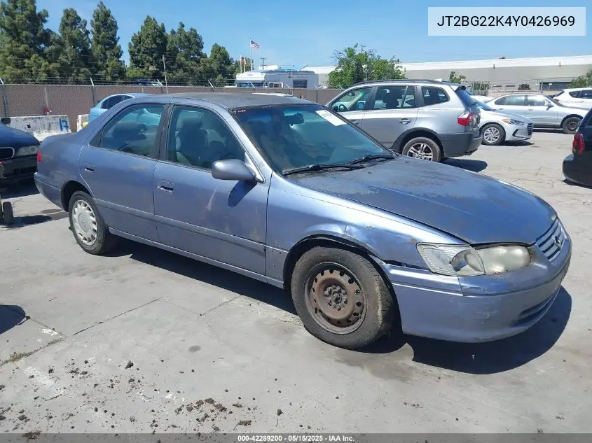 2000 Toyota Camry Le VIN: JT2BG22K4Y0426969 Lot: 42289200