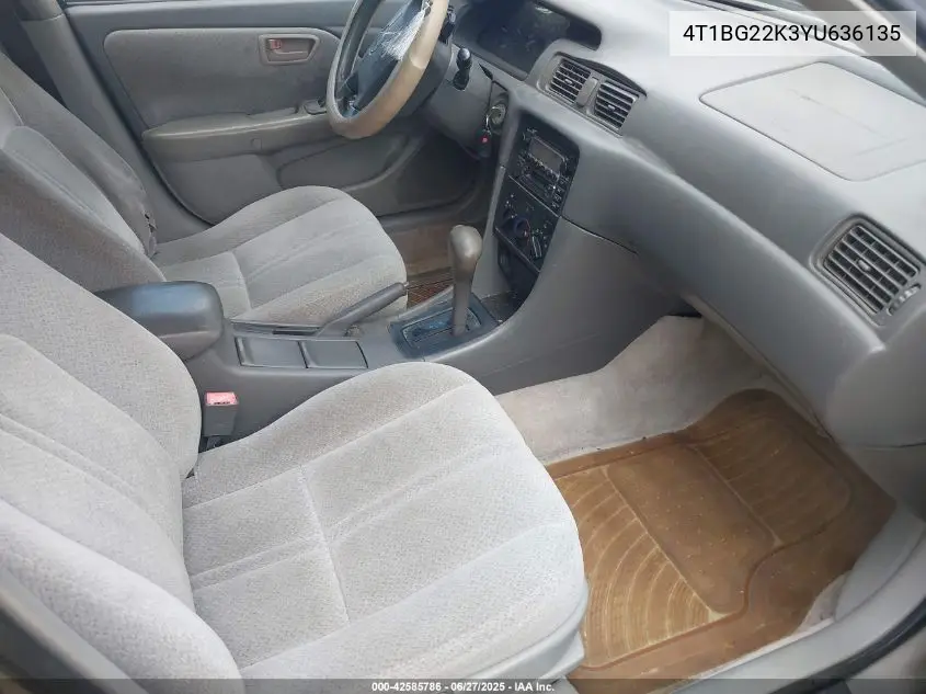 2000 Toyota Camry Le VIN: 4T1BG22K3YU636135 Lot: 42585786