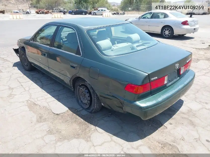 2000 Toyota Camry Le V6 VIN: 4T1BF22K4YU109269 Lot: 42592320