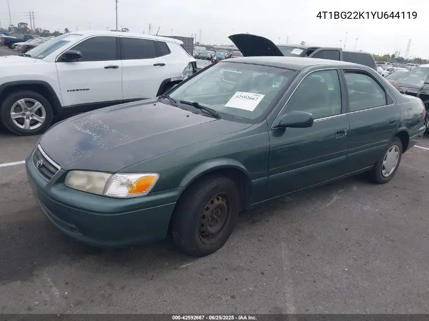 2000 Toyota Camry Ce VIN: 4T1BG22K1YU644119 Lot: 42592667