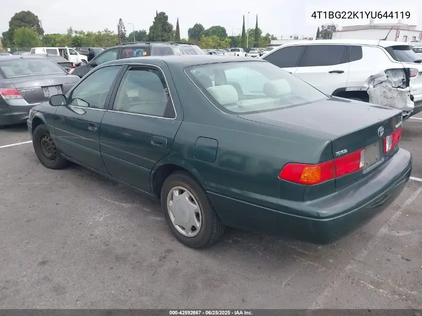 2000 Toyota Camry Ce VIN: 4T1BG22K1YU644119 Lot: 42592667