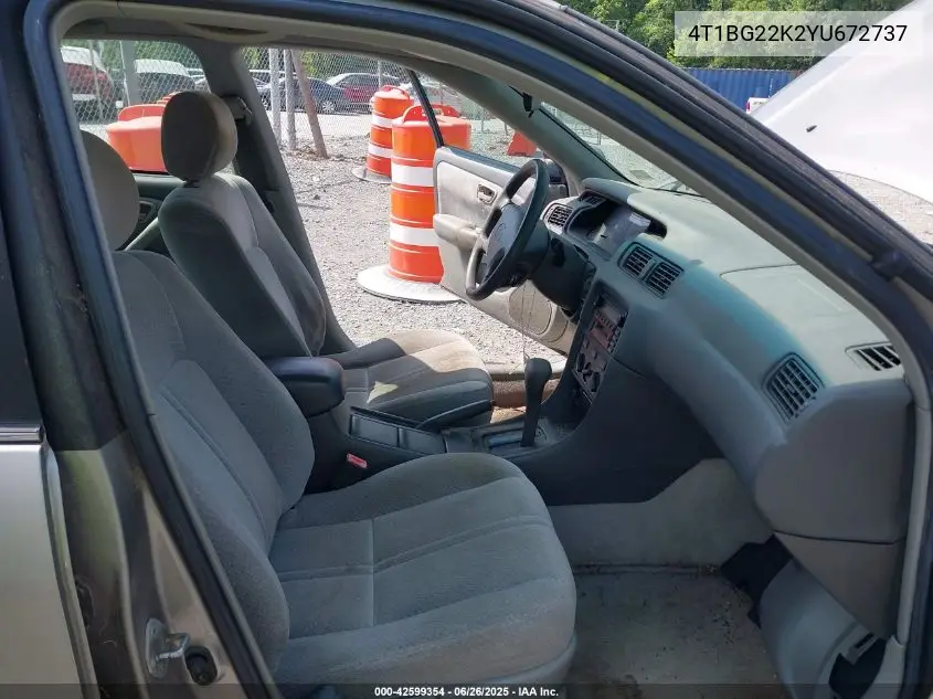 2000 Toyota Camry Le VIN: 4T1BG22K2YU672737 Lot: 42599354