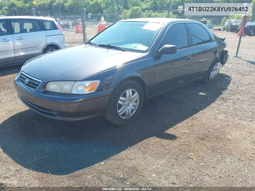 2000 Toyota Camry Ce/Le/Xle VIN: 4T1BG22K8YU976452 Lot: 42601723
