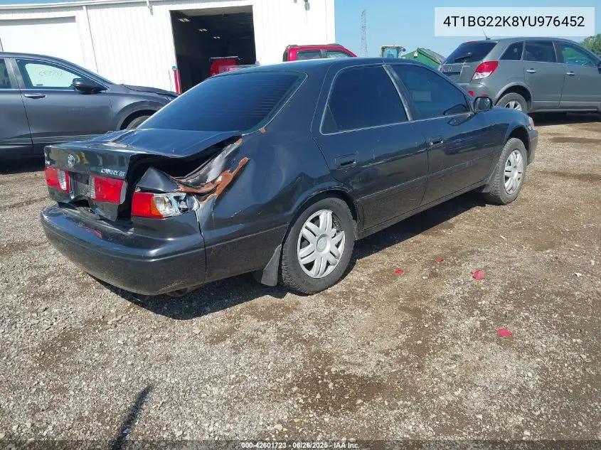 2000 Toyota Camry Ce/Le/Xle VIN: 4T1BG22K8YU976452 Lot: 42601723