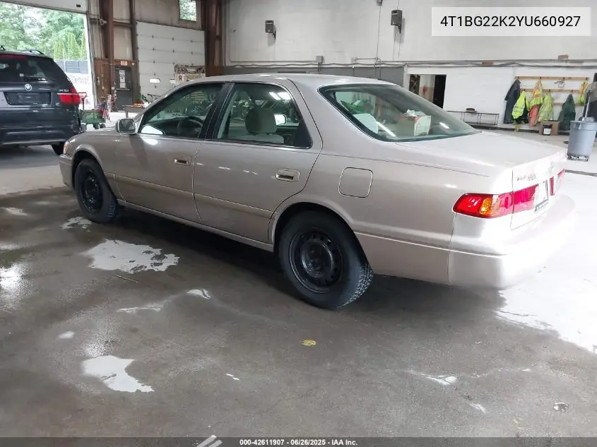 2000 Toyota Camry Le VIN: 4T1BG22K2YU660927 Lot: 42611907