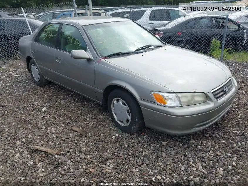 2000 Toyota Camry Ce VIN: 4T1BG22K9YU642800 Lot: 42623938