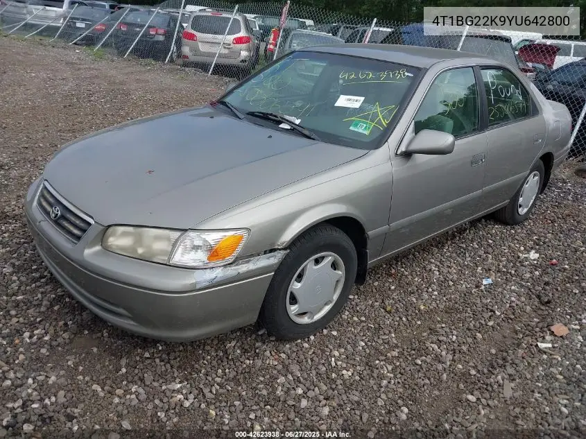 2000 Toyota Camry Ce VIN: 4T1BG22K9YU642800 Lot: 42623938