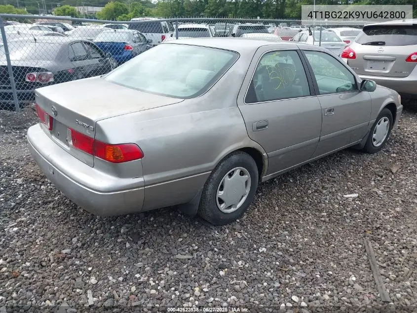2000 Toyota Camry Ce VIN: 4T1BG22K9YU642800 Lot: 42623938