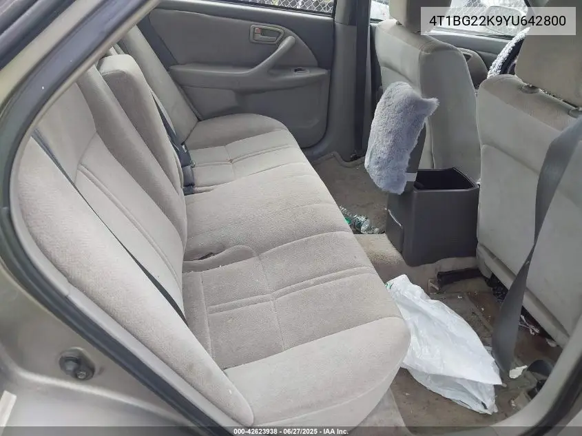 2000 Toyota Camry Ce VIN: 4T1BG22K9YU642800 Lot: 42623938