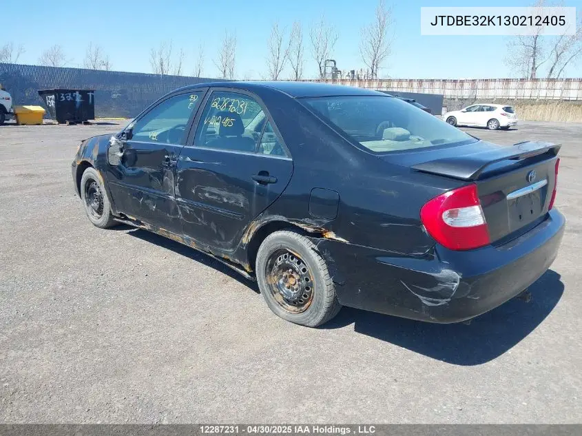 2003 Toyota Camry VIN: JTDBE32K130212405 Lot: 12287231