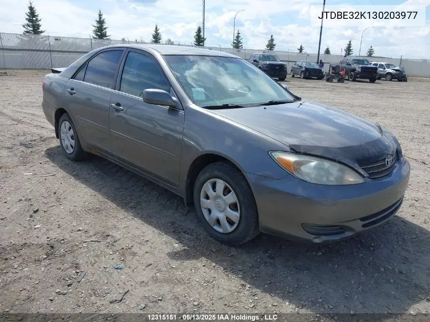 2003 Toyota Camry Le/Xle VIN: JTDBE32K130203977 Lot: 12315151