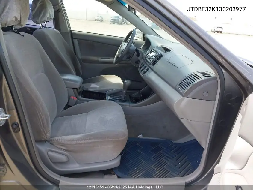 2003 Toyota Camry Le/Xle VIN: JTDBE32K130203977 Lot: 12315151