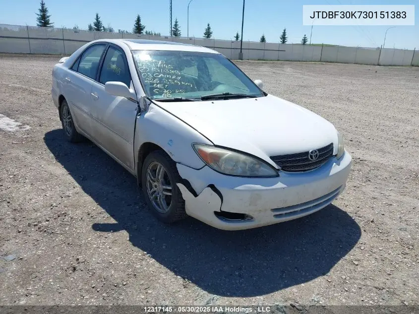 JTDBF30K730151383 2003 Toyota Camry Le V6/Se V6/Xle V6