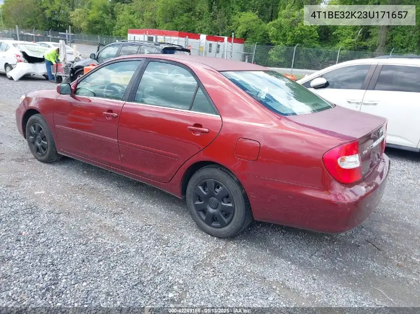 2003 Toyota Camry Le VIN: 4T1BE32K23U171657 Lot: 42249158