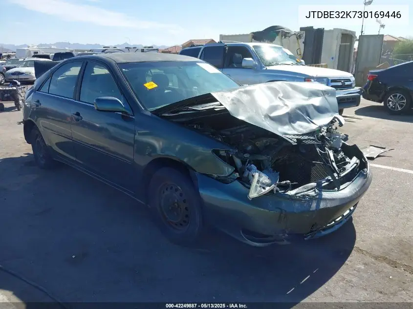 2003 Toyota Camry Le VIN: JTDBE32K730169446 Lot: 42249887