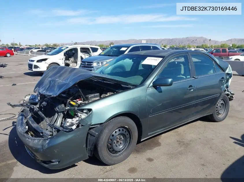 2003 Toyota Camry Le VIN: JTDBE32K730169446 Lot: 42249887