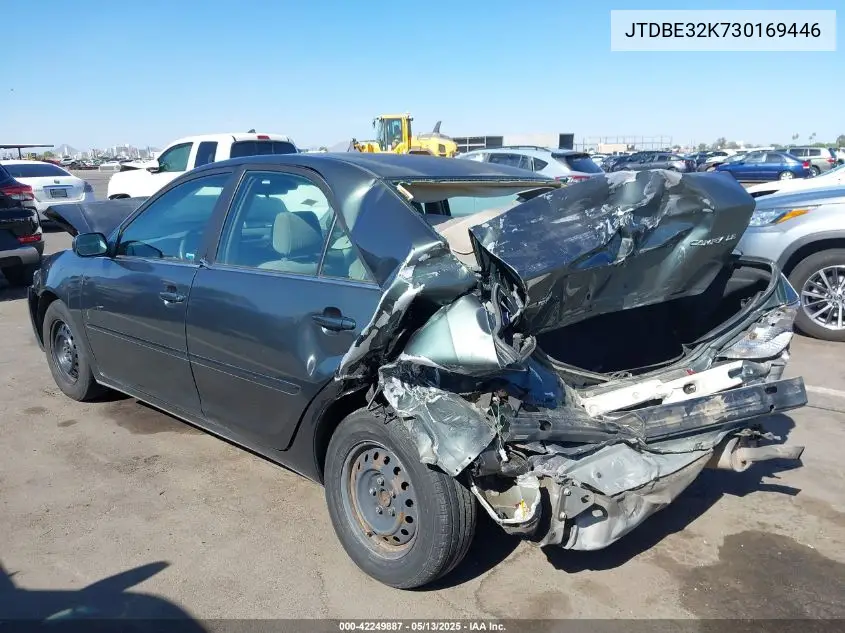 2003 Toyota Camry Le VIN: JTDBE32K730169446 Lot: 42249887