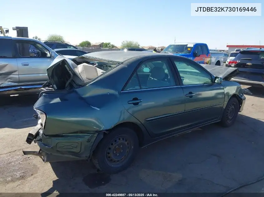 2003 Toyota Camry Le VIN: JTDBE32K730169446 Lot: 42249887