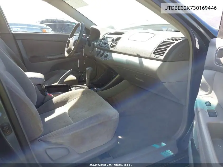 2003 Toyota Camry Le VIN: JTDBE32K730169446 Lot: 42249887