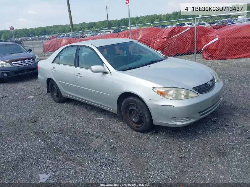 2003 Toyota Camry Le VIN: 4T1BE30K03U713437 Lot: 42646856