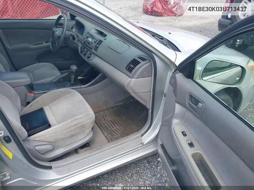 2003 Toyota Camry Le VIN: 4T1BE30K03U713437 Lot: 42646856