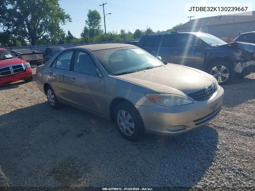 jtdbe32k130239667 JTDBE32K130239667 2003 Toyota Camry Le