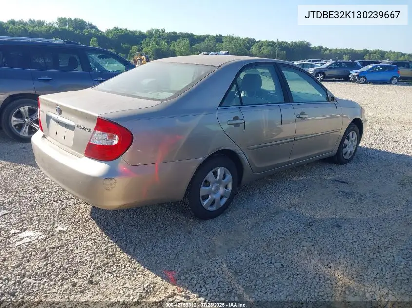 jtdbe32k130239667 JTDBE32K130239667 2003 Toyota Camry Le
